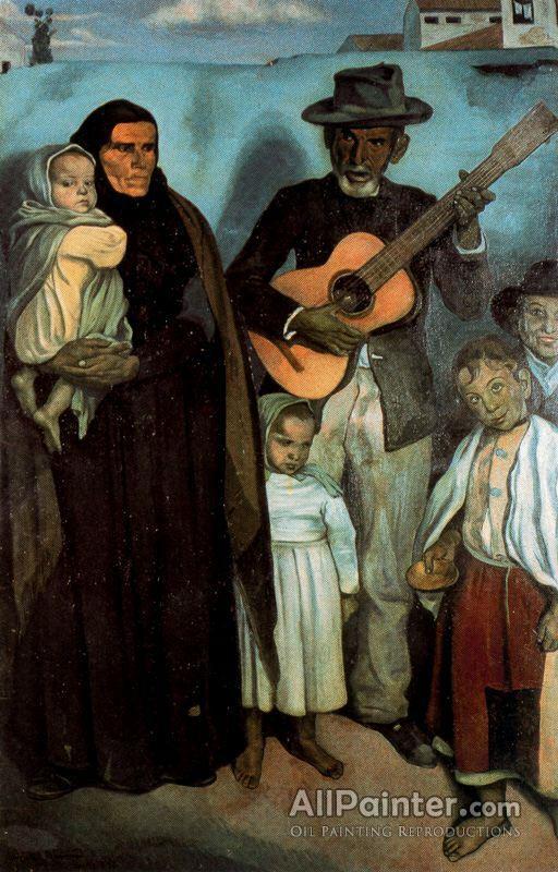 emile-bernard-spanish-street-musician-and-his-family-oil-painting