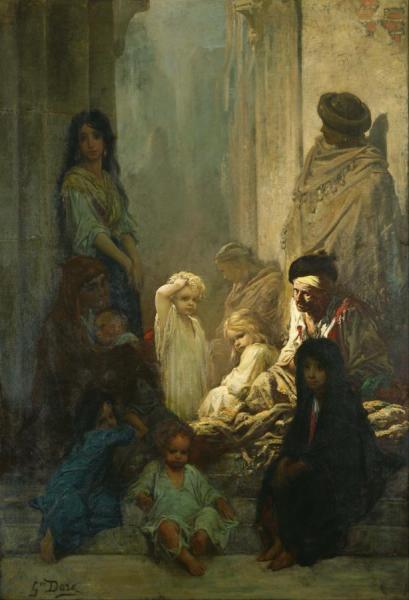 Gustave Doré Flower Sellers Of London Oil Painting Reproductions