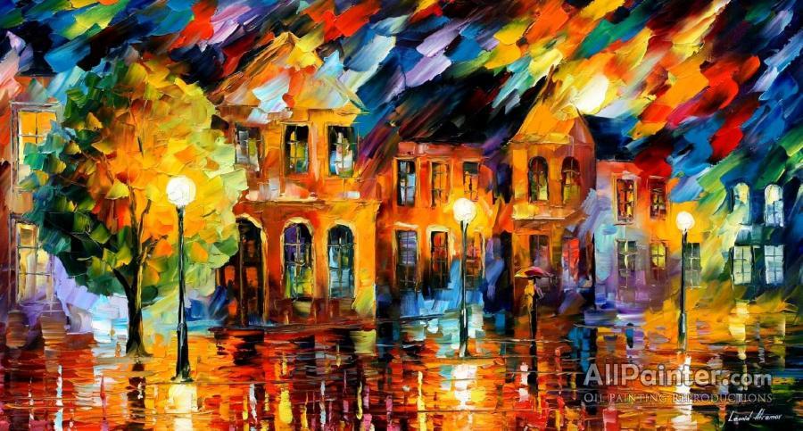 Leonid Afremov Old Street Oil Painting Reproductions for sale ...