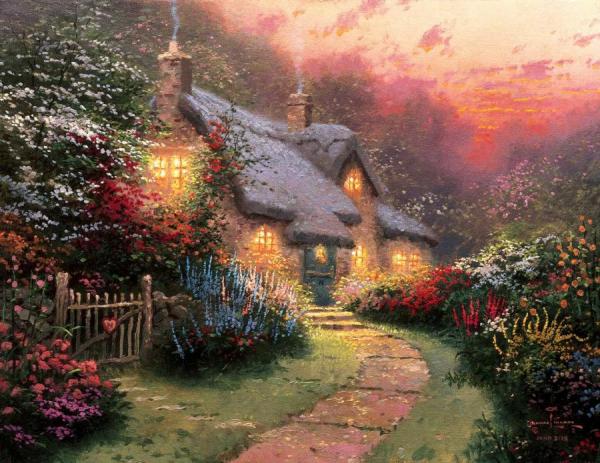 Thomas Kinkade Oil Paintings Reproductions For Sale AllPainter Online   Thomas Kinkade Glory Of Evening 276689 Thumb 